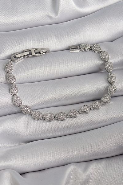 Skygo Silver Color Zircon Stone Bracelet Drop Model Vüb Series - Tj-Bb6486