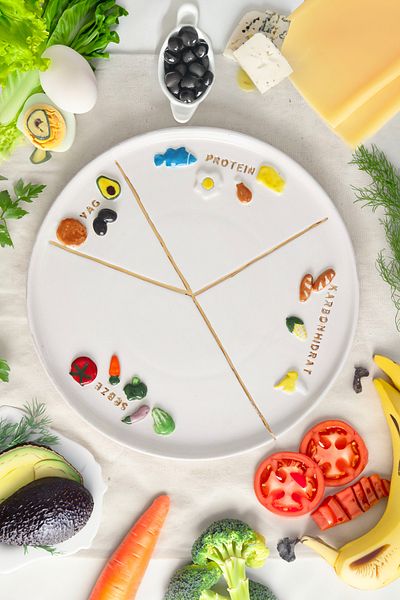 ada mia seramik Diet Plate Handmade Ceramic 24K Gold Decorated Plate