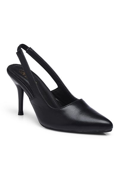 GNIST By Styli Plain Pointed Toe Stiletto Heel Slingback Shoes