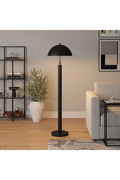 rexa Henn&Hart 58" Tall Floor Lamp with Metal Shade in Blackened Bronz