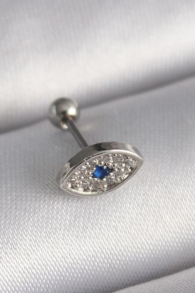 Skygo 316L Steel Silver Color Zircon Stone Eye Tragus Piercing - Tj-Pr1253