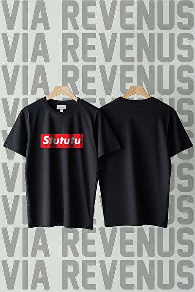 Vordevia Tricou unisex cu decolteu lat cu imprimeu Stututu / Turbo