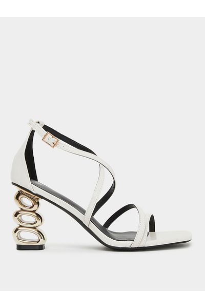 Styli Plain Strappy Tiered Block Heel Sandals
