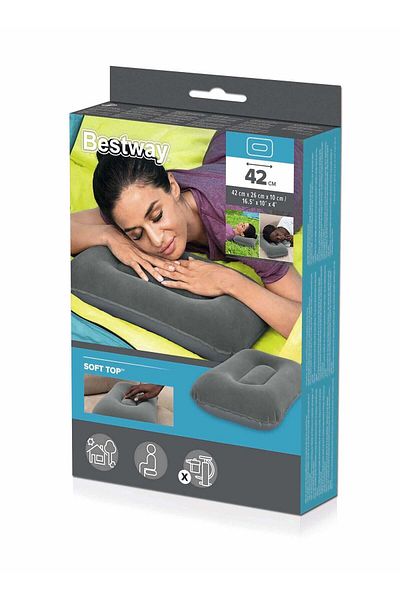 BESTWAY Inflatable Travel Pillow 42cm x 26cm x 10cm #67121