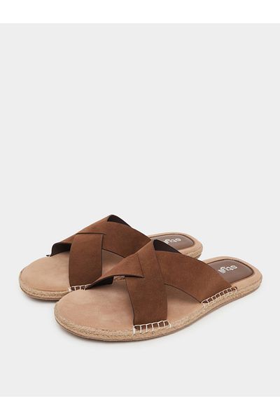 Styli Cross Strap Jute Espadrille Sandals