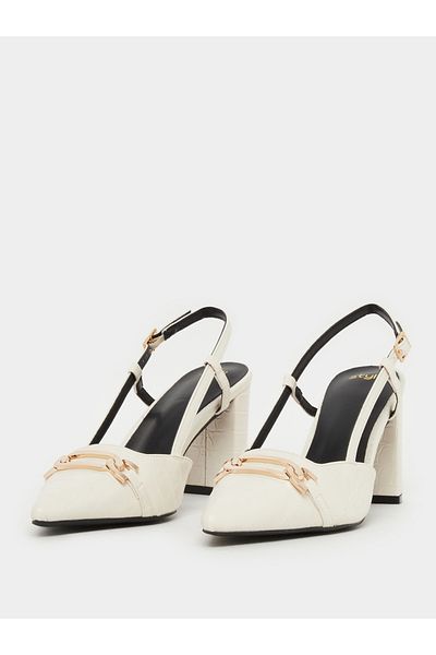 Styli Croc Skin Textured Slingback Shoes