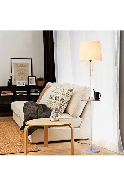 rexa مصباح طاولة، مصباح أرضي بطاولة قهوة للتخزين بتصميم عصري وبسيط