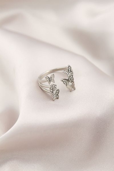 Skygo Silver Color Metal Butterfly Model Women's Ring - TJ-BYK2190