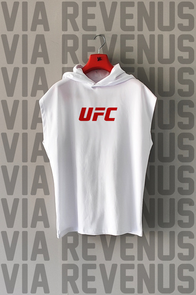 Vordevia UFC μπροστινό και πίσω εμπριμέ με κουκούλα με μηδενικό μανίκι 100% βαμβακερό αθλητικό μπλουζάκι
