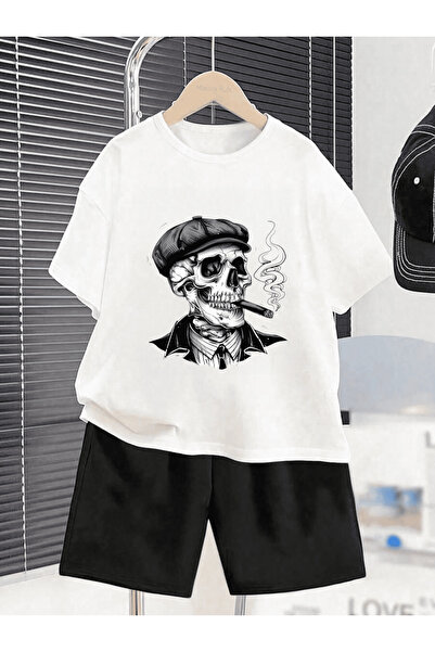 Frisson Unisex Μπλουζάκι με λαιμόκοψη ποδηλάτου / Σετ σορτς με στάμπα από βαμ...