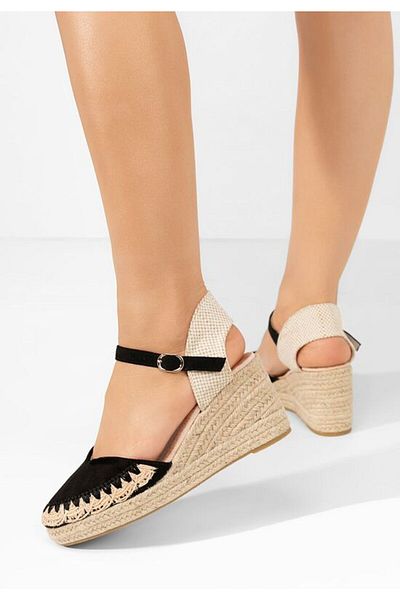 B T Shoes Claribela black espadrille platform sandals