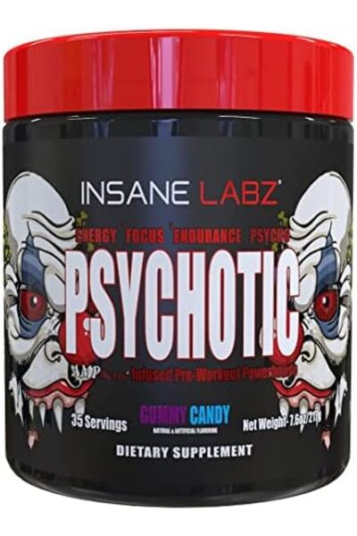 insane labz مشروب ما قبل التمرين Psychotic High Stim، 35 حصة (حلوى جيلاتينية)