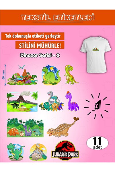 AGG Reklam Ütü Ile Yapışan Kıyafet Etiketi Dinozor Serisi -2 11li Set