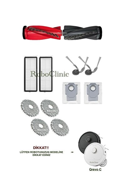 Roboclinic كيس غبار متوافق مع مكنسة Roborock Qrevo C Robot، فرشاة، فلتر Hepa،...