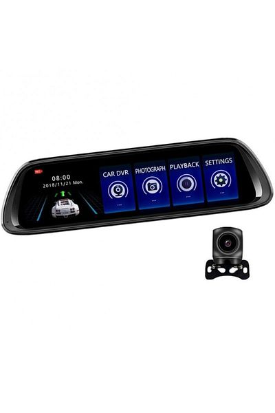 TECHSTAR Car Video Camera Mirror Dual DVR FullHD Techstar® K62, 170° Angle, 10" IPS LED Display, Nightvision,