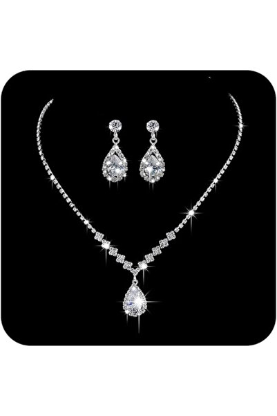 Estilo Lingerie SERENAY MODEL ZİRKON TAŞLI TAKI SETİ DÜĞÜN TAKISI HEDİYE TAKI...