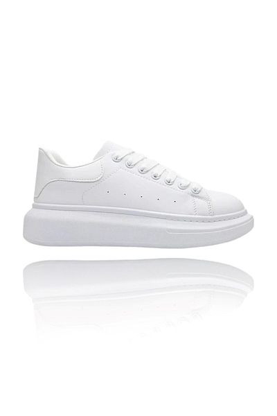 Casual Adidasi dama, casual, din piele ecologica, The Most Wanted, alb