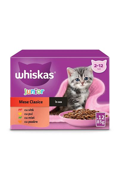 Whiskas Pack of 3 X Xjunior Wet Cat Food Classic Selections In Gravy 12 X 85 G