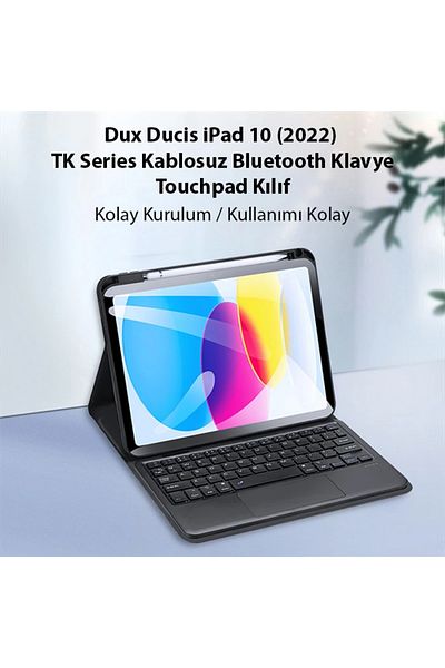 ETC Dux Ducis iPad 10 (2022) Tk Series Wireless Bluetooth Keyboard Touchpad Case-(5775) - Myg5443-8393