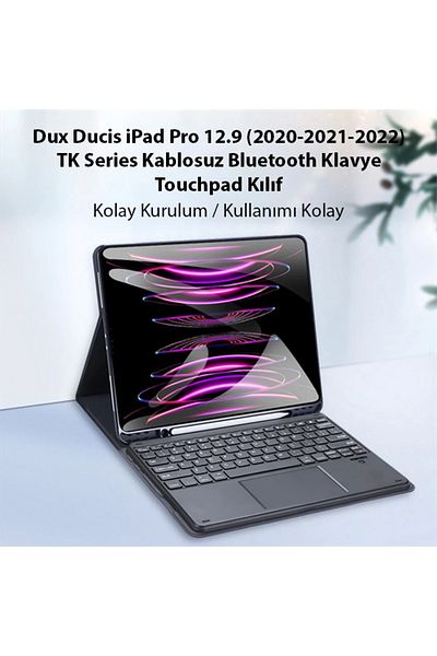 ETC Dux Ducis iPad Pro 12.9 (2020/2021/2022) Tk Series Wireless Bluetooth Keyboard Touchpa - Myg4257-1116