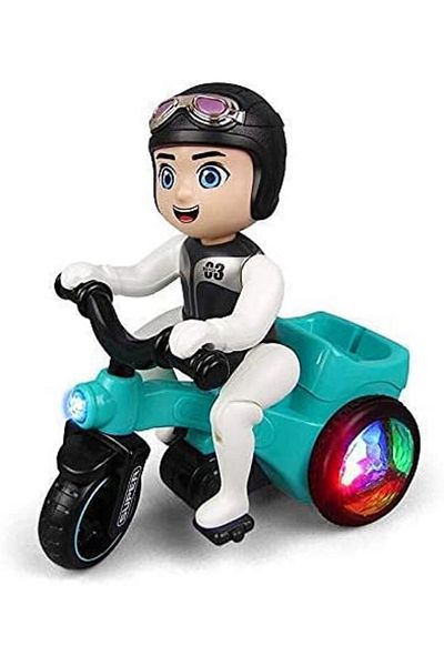 Generic RGT- Electric Musical Tricycle/Bicycle with Flashing Lights & 360° Stunt (Multicolor)