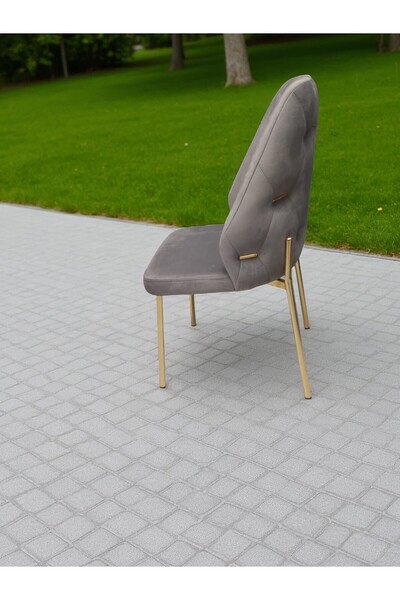 NUNKA HOME Açelya Gold 6 Kişilik BabyFace Salon & Mutfak Masa Takımı Mdf Lak Panel