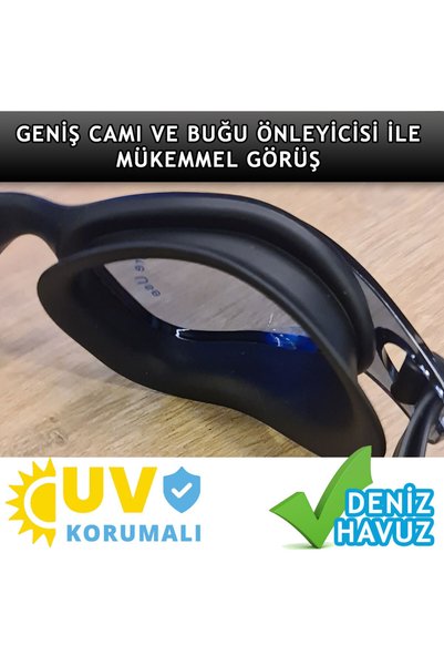 Etr Yetişkin Genç Konforlu Deniz Havuz Yüzücü Gözlüğü Seti (GÖZLÜK GÖZLÜK KABI)
