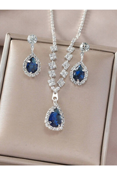 Estilo Lingerie SERENAY MODEL ZİRKON TAŞLI TAKI SETİ DÜĞÜN TAKISI HEDİYE TAKI...