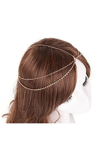 Genel Markalar Şıklığınızı Tamamlayacak Taşlı Zincir Kafa Aksesuarı