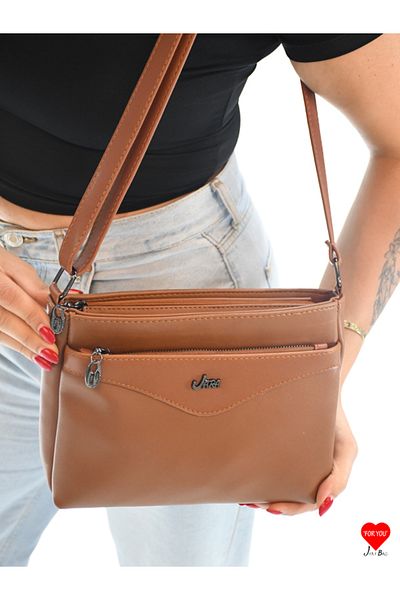 JARA Bag Athens 3 Compartment Waterproof Cross Strap Lightweight Soft Leather Mother Shoulder Bag