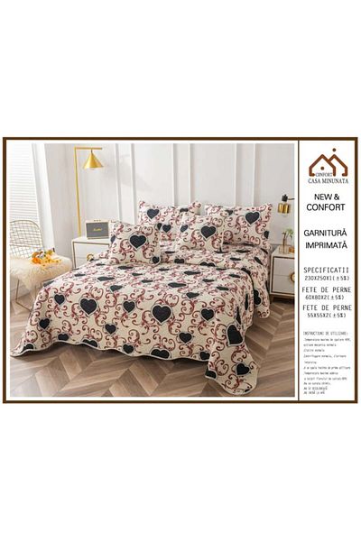 FIONNA.RO Set Cuvertura 5 Piese - Black Heart