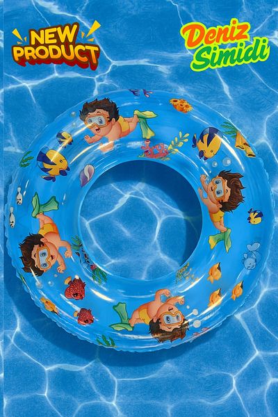 BibKing Children's Sea Ring, Diver Printed Pool Ring Suitable for Girls, Boys, Sea Ring (51 cm 2-4 Years)