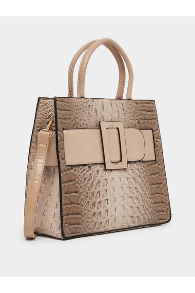 Styli Snake Skin Belted Handbag with Adjustable Strap
