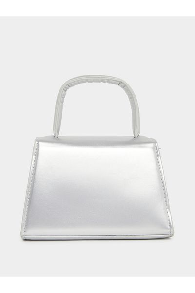Styli Girls Metallic Design Bow Detail Handbag with Top Handle