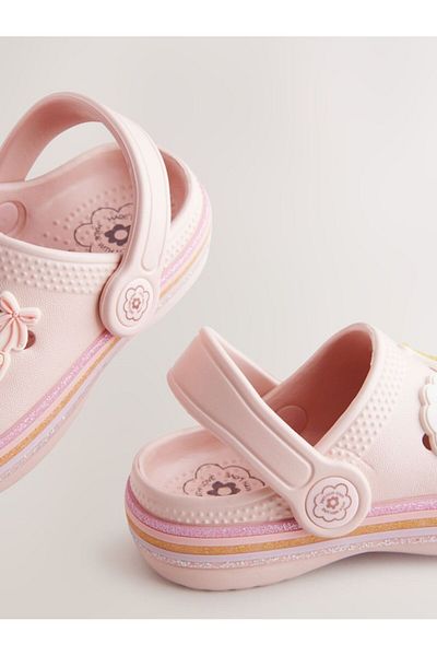 Next Baby Pink Ballerina Patterned Slippers / Sandals