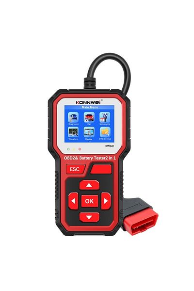 KONNWEİ Konnwei KW681 2in1 Car Battery Diagnosis and Tester, 6V and 12V, Bluetooth 5.0 Voltage Testing, Cold