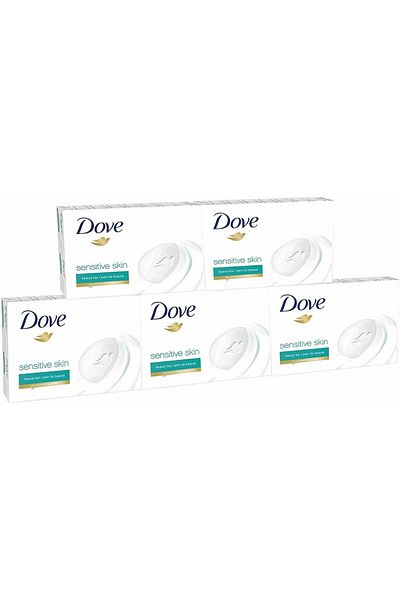 Dove Sensitive Skin Unscented Beauty Bar Soap 106g, Pack of 5 (Sensitive)