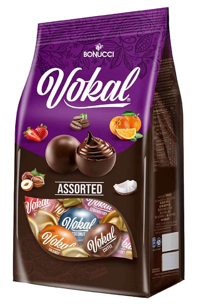 Bonucci VOKAL Bomboane Ciocolată Umplutură Asortată – 1000g | Mix Arome Premium