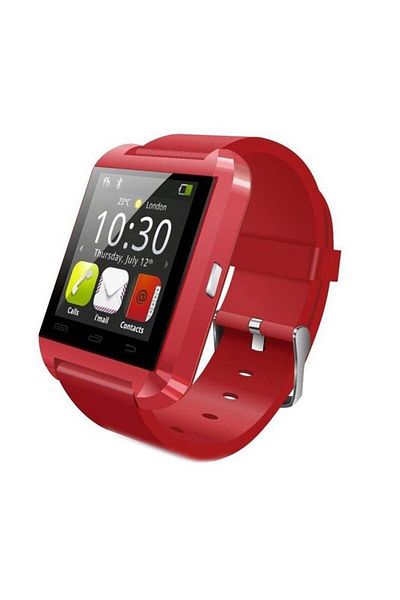 TECHSTAR Smartwatch Techstar® U8+, Bluetooth, 1.44inch LCD Screen, Phone Connection, Pedometer, Red