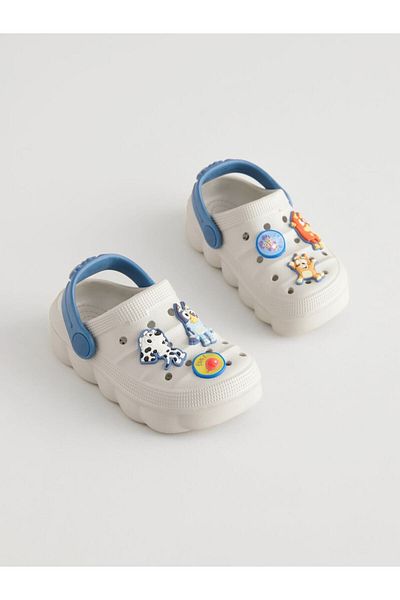 Next Baby نعال / صنادل منقوشة باللون الأزرق الكريمي