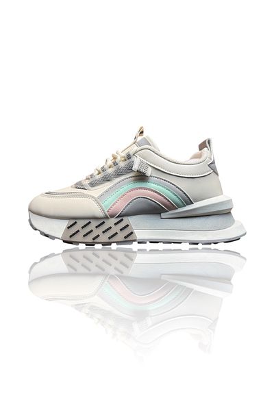 Casual Women's casual sneakers, made of eco-leather, CL2302, beige