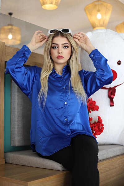 MC Boutique SATEN OVERSİZE KADIN GÖMLEK®️