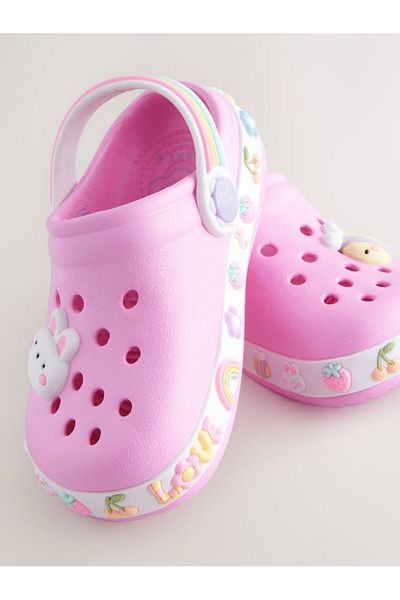Next Baby Pink Animal Character Slippers / Sandals