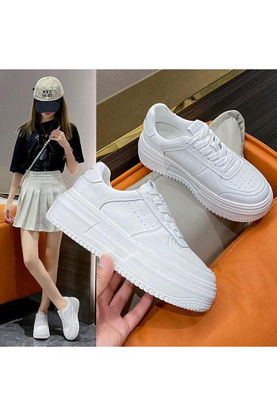 Casual Adidasi dama, casual, din piele ecologica, MX8022, alb