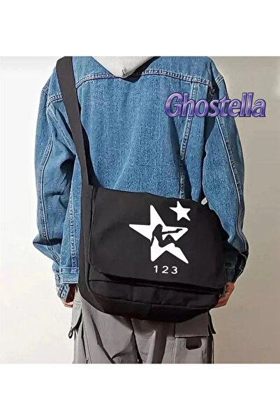 Minga London Lady Star Štampano Crna poštarska škola, učionica Torba - Ghostella