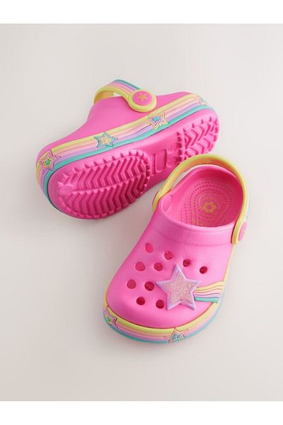 Next Baby Pink Star Patterned Lighted Slippers / Sandals