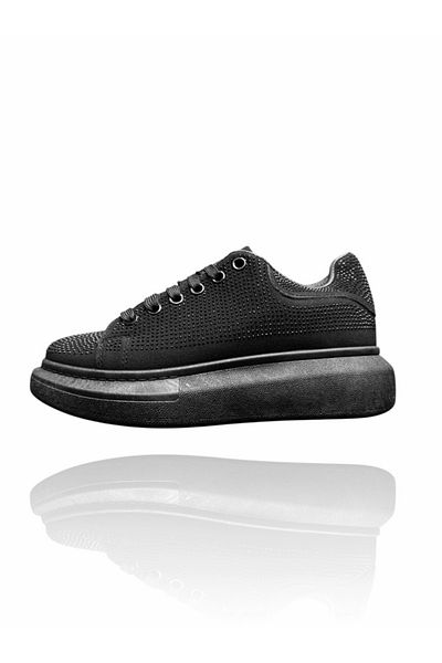 Casual Women's casual sneakers, made of eco-leather, LG02, black