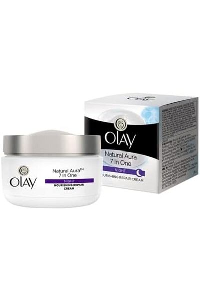 OLAY كريم الليل الطبيعي الأبيض المرطب الليلي، 50 جرام