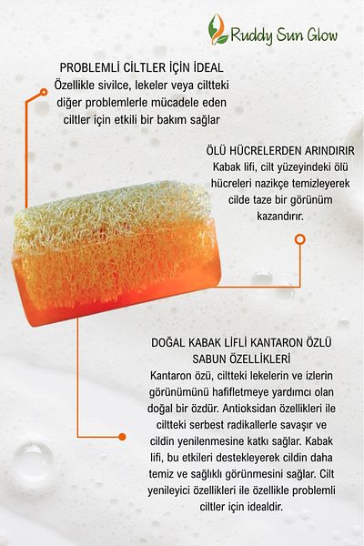 RUDDYSUN Pumpkin Fiber St. John's Wort Extract Soap Handmade Natural 120 Gr