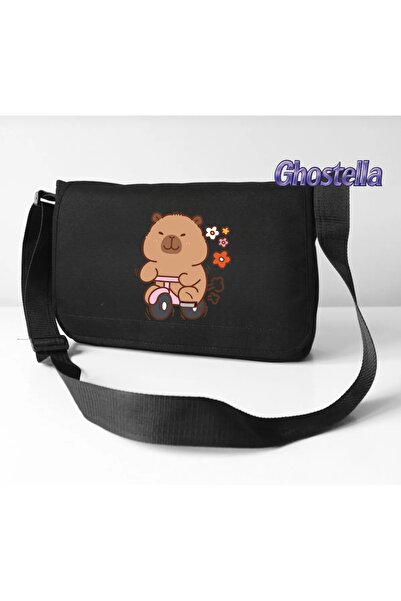 Minga London Geantă pentru școală, cursuri, cu imprimeu de biciclete, neagră,...